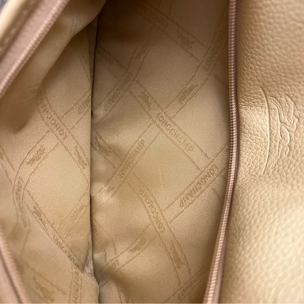 Longchamp Pebbled Leather Shoulder Bag with Bow Detail – Beige/Tan - Picture 7 of 16